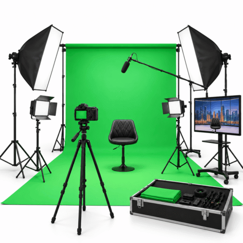 Green Chroma Studio Setup – Complete Virtual Background Kit